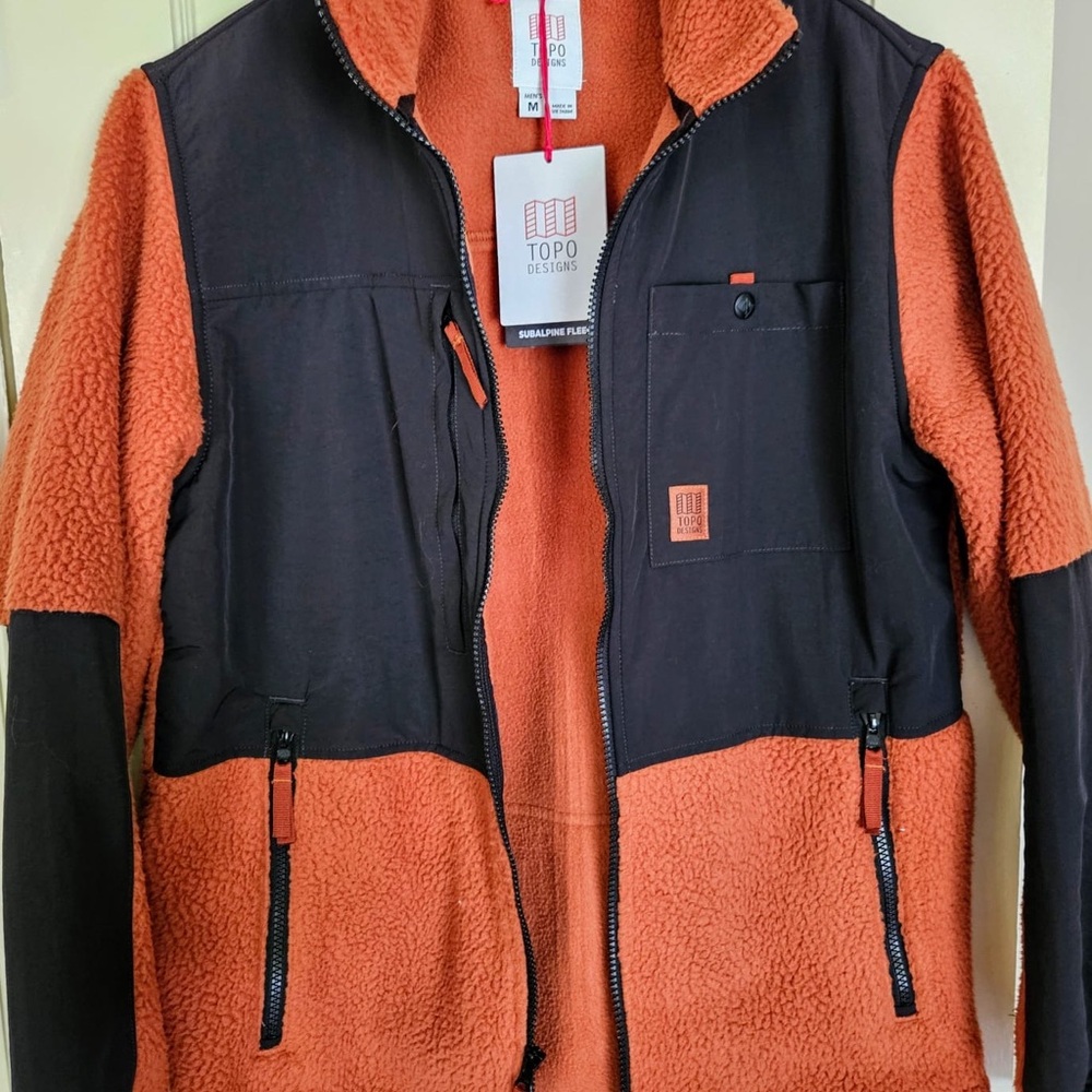 NWT Topo Designs Lightweight Orange and Black Shirt Jacket